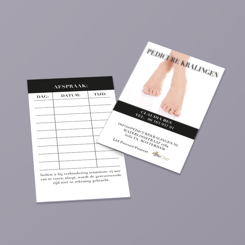 Pedicure Kralingen - visitekaartje