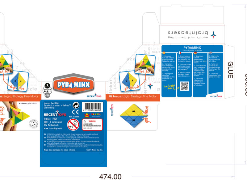 product verpakking design - Pyraminx Mefferts - RecentToys - Miesman